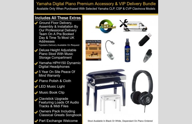Yamaha Digital Piano Premium Accessory And VIP Delivery Bundle - Image 1
